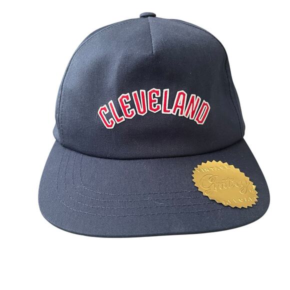 Cleveland Gmtry Vintage Style Ballcap The Classics Snap Back Navy Ball Hat Retro - Picture 1 of 9